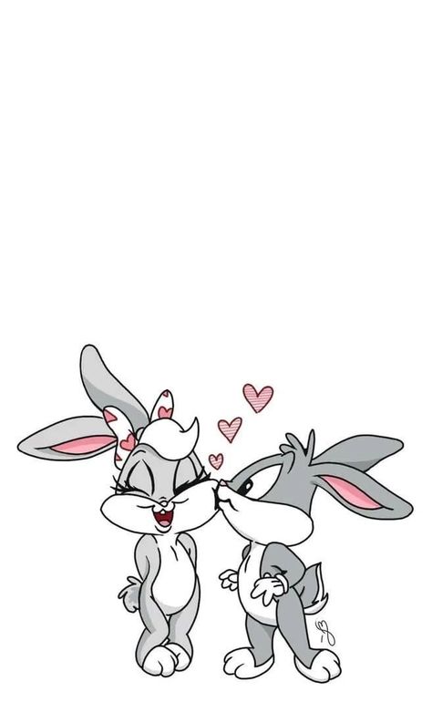 Disney Bunny Rabbit, Bunnies In Love Drawing, Bugs Bunny And Lola Wallpaper, Bunny Couple Drawing, Iphone Wallpaper Rabbit, Love Cartoons Couple, Disney Love Aesthetic, Bugs Bunny Nails, Looney Tunes Drawings