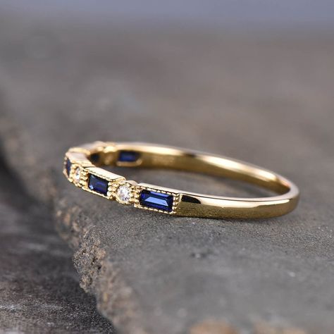 Luxury Dainty Sapphire Ring With Birthstone, Amethyst Wedding Rings, September Birthstone Ring, September Birthstone Rings, Ring Matching, Sapphire Wedding Band, Gold Rings Simple, Opal Wedding Rings, Sapphire Band