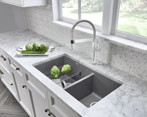 Precis 33" x 18" Undermount Kitchen Sink Best Kitchen Sinks, Kitchen Remodel Countertops, Granite Kitchen Sinks, Kitchen Countertop Materials, Marble Kitchen, Home Improvement Products, Double Basin, Undermount Kitchen Sinks, Kitchen Remodeling Projects