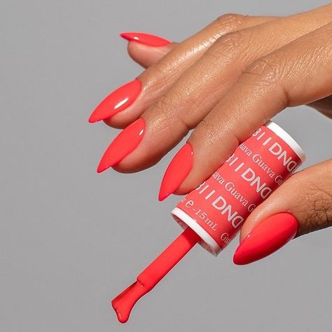 DND Gel on Instagram: “Feeling vibrant and juicy in #Guava DND811 🍉💕🍑🍒” Uñas Color Coral, Dnd Gel Nail Polish, Dnd Nail Polish, Dnd Gel Polish, Coral Nails, Uv Gel Nail Polish, Gel Nail Colors, Vacation Nails, Gel Polish Colors