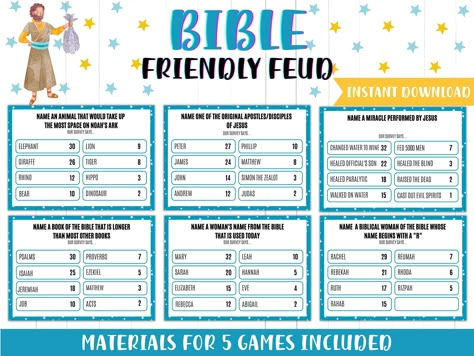 Bible Family Feud, Church Game Night, Study Games, Bible Trivia Games, Bible Trivia, Church Games, Church Youth Group, Church Family, Youth Games