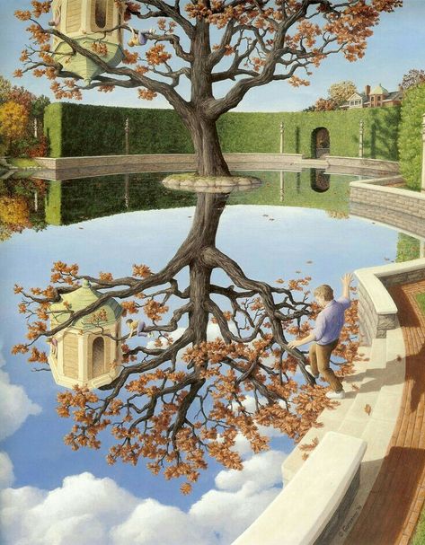 Robert Gonsalves, Rob Gonsalves, Surreal Art Painting, Illusion Paintings, Visual Illusion, Magic Realism, Optical Illusions Art, Surrealism Painting, Illusion Art