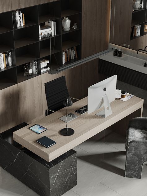 Executive Office Design, Small Office Design Interior, Contemporary Office Design, Modern Home Offices, Office Design Inspiration, Office Table Design, Office Interior Design Modern, Modern Office Interiors, Showroom Interior Design