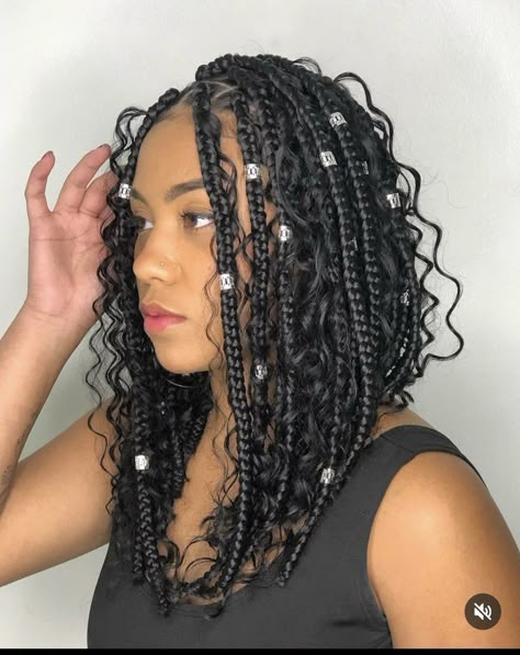 Short Braid Hair, Goddess Knotless Braids, Short Braid Hairstyles, Goddess Knotless, Short Braid, Hairstyles Theme, Medium Box Braids, Short Box Braids Hairstyles, Short Box Braids