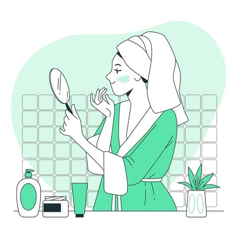 Skincare Drawing, Self Care Illustration, Skincare Illustration, Girl Vector, Png Illustration, Illustration Story, Nail Art Studio, Pop Art Girl, Concept Illustration