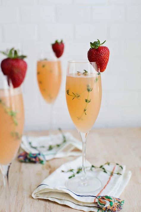 Strawberry Grapefruit Mimosa Grapefruit Mimosa, Mimosa Recipe, A Beautiful Mess, Beautiful Mess, Classic Cocktails, High Tea, Mimosa, Summer Drinks, Fun Drinks