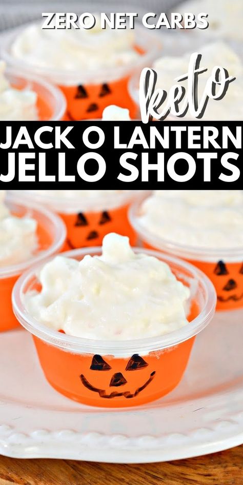 Sugar Free Jello Shots, Keto Halloween, Cute Jack O Lantern, Shots Alcohol Recipes, Best Jello Shots, Halloween Jello Shots, Halloween Jello, Halloween Shots, Sugar Free Jello