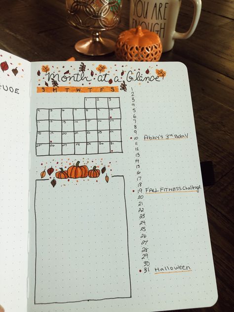 October Mood Tracker, November Page Bullet Journal, Bullet Journal Boxes, October Bullet Journal Theme, Bullet Journal November Calendar, Jurnal Bullet Ideas October, October Bullet Journal Calendar, Autumn Bullet Journal, Bullet Journel