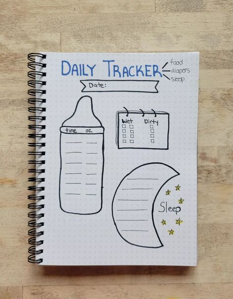 Bujo Newborn Tracker, Baby Bullet Journal, Newborn Journal, Newborn Tracker, Baby Journal Book, Baby Progress, Daily Tracker, Baby Tracker, Baby Bullet