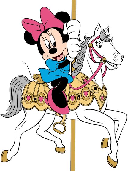 Minnie, Riding Carousel Horse Carousel Horse Drawing, Disney Carousel, Clarabelle Cow, Western Clipart, Disney Heroes, Scooby Doo Pictures, Canvas Painting Projects, Mouse Images, Disney Inspiration