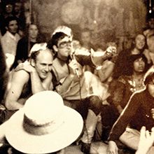 THIS IS A TEST Ken Kesey (center-left, shirt off) and Ken Babbs (holding microphone), rare image from early Acid Test, 1965-1966. Courtesy of Ken Babbs. Holding Microphone, Merry Pranksters, Ken Kesey, Bob Weir, Beat Generation, Mountain Girl, Rare Images, Jerry Garcia, Good Times