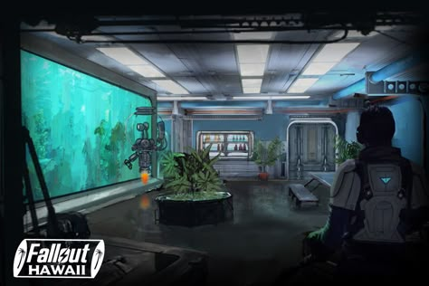 Fallout Hawaii, Hawaii Underwater, Fallout Artwork, Superhero Inspiration, Fallout Wasteland, Hellboy Art, Fallout Rpg, Fallout Fan Art, Underground Shelter