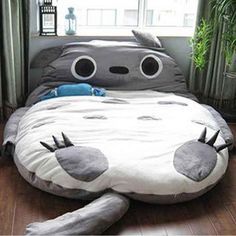 Giant Totoro Bed - My Neighbor Totoro Sleeping Bag Sofa Bed Twin Bed Double Bed For Adults - Plush beanbag sofa Totoro Bed, Shabby Chic Salon, Bean Bag Bed, Cute Bedding, Blue Chair, Diy Chair, Comfy Chairs, My Neighbor Totoro, Cool Beds