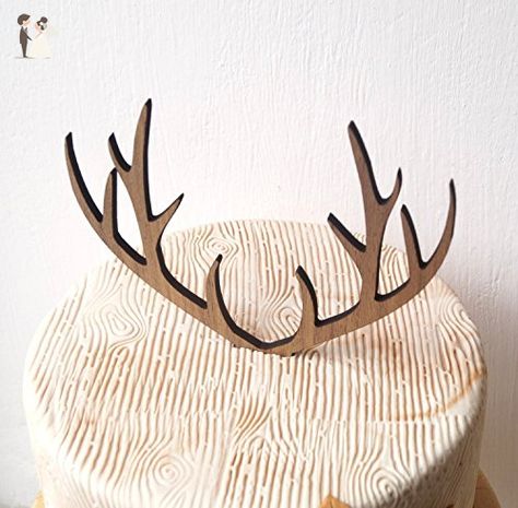 Deer antlers cake topper, wedding cake topper, antlers topper, rustic wooden cake topper, woodland wedding decoration, your choice of wood - Cake and cupcake toppers (*Amazon Partner-Link) Antler Wedding Decor, Enchanted Forest Cake, Deer Antler Wedding, Deer Antler Crafts, Woodland Wedding Decorations, Deer Cakes, Wooden Cake Topper, Antler Wedding, Antler Crafts