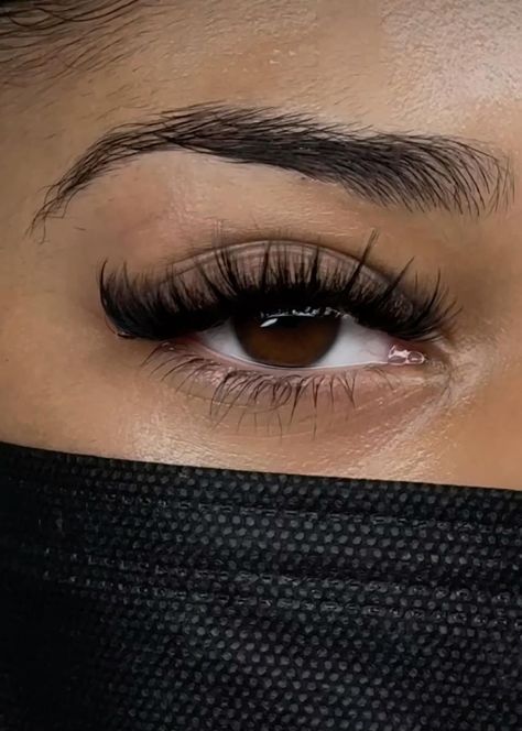 Short Wispy Cat Eye Lashes, Low Volume Lash Extensions, Wispy Lashes Aesthetic, Thick Short Eyelash Extensions, Hybrid Lashes For Small Eyes, Natural Lashes With Bottom Lashes, Hybrid Wispy Set, Lash Extensions Styles Wispy Hybrid, Fluffy Individual Lashes