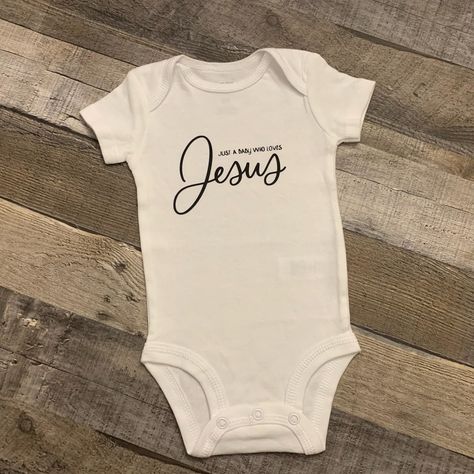 Christian Baby Onesies, Onesies For Babies, Christian Tshirt Design, Canvas Bag Design, Christian Shirts Designs, Anniversary Shirt, Christian Fashion, Bible Quote, Jesus Shirts