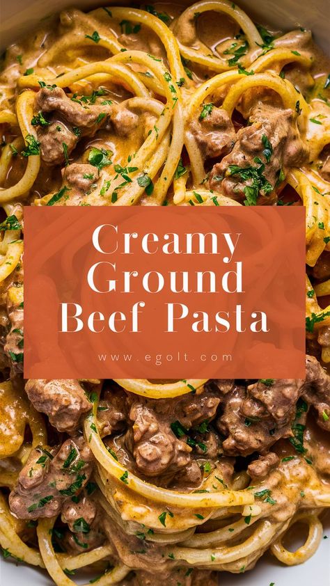 Create a comforting dinner with this stovetop creamy ground beef pasta—an easy and delicious meal everyone will love. Creamy Ground Beef Pasta, Creamy Beef Pasta, Elbow Pasta Recipes, Creamy Ground Beef, Bean Pasta Recipes, Beef Recipes Easy Dinners, Dairy Free Pasta Recipes, Ground Beef Pasta Recipes, Creamy Garlic Pasta