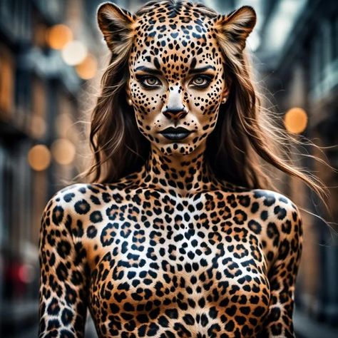 Daily AI Art Challenge: No-Theme Thursday - NightCafe Creator Werecat Female, Mythical Art, Female Body Paintings, Medusa Tattoo Design, Up Costumes, Cartoon Character Pictures, Air Brush Painting, Cat People, Online Painting