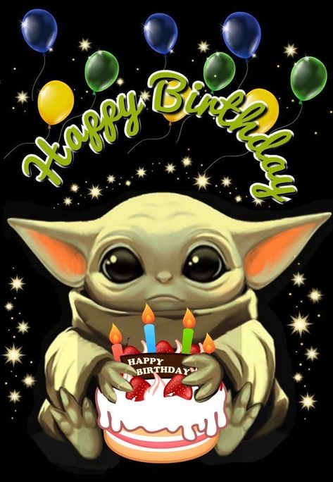 Yoda Happy Birthday, Star Wars Happy Birthday, Star Wars Easter Eggs, Happy New Year Baby, Yoda Images, Yoda Wallpaper, Harry Birthday, Funny Happy Birthday Wishes, Birthday Wishes Flowers