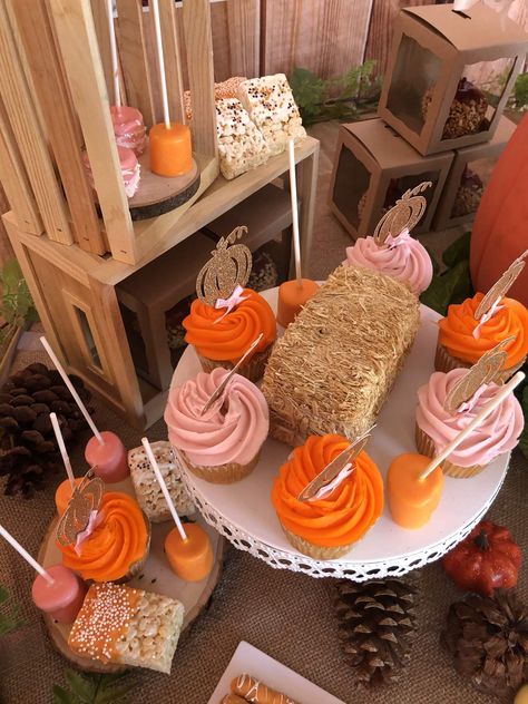 Our Pumpkin Is Turning One Party, Our Pumpkin Is One, One Birthday Party Ideas, Patch Birthday Party, Fall Birthday Decorations, Pumpkin Patch Birthday Party, October Birthday Parties, Little Pumpkin First Birthday, Third Birthday Girl