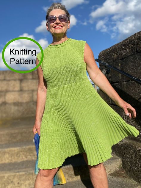 Knitted Dress Pattern, Knit Dress Pattern Free, Seamless Dress, Dress Knitting Pattern, Hand Knitted Dress, Dress Knitting, Knitting Patterns For Women, Womens Knitting Patterns, Knit Dress Pattern