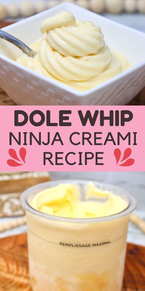 Keto Dole Whip Recipe, Ninja Creami Pineapple Sherbet, Ninja Creami Recipes Dole Whip, Creamy Dole Whip Recipe, Ninga Cremi Recipes Healthy, Creami Healthy Recipe, Ninja Creami Pudding Ice Cream Recipes, Ninja Creami Custard Recipe, Keto Dole Whip