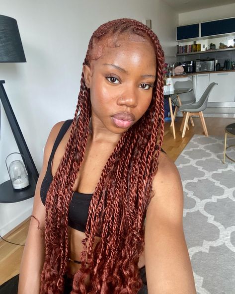 Fulani Twist, Peekaboo Braids, Cute Box Braids, Ginger Hair Color, Fairy Hair, Cute Box Braids Hairstyles, Pretty Braided Hairstyles, School Hairstyles, Locs Hairstyles