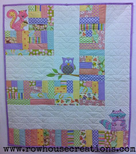 How I almost ruined, and then saved, a quilt: | made by a brunnette Big Cabin, Owl Quilts, Girl Quilts, Kids Quilts, Baby Quilt Pattern, Childrens Quilts, Baby Quilt Patterns, Speed Internet, Baby Boy Quilts