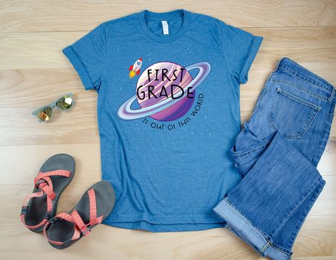 Space Theme Teacher Shirt, Cricut Classroom, Cna Week, Space Theme Classroom, Preschool Teacher Shirts, School Products, Carnival Ideas, Cameo Crafts, Teacher Favorites