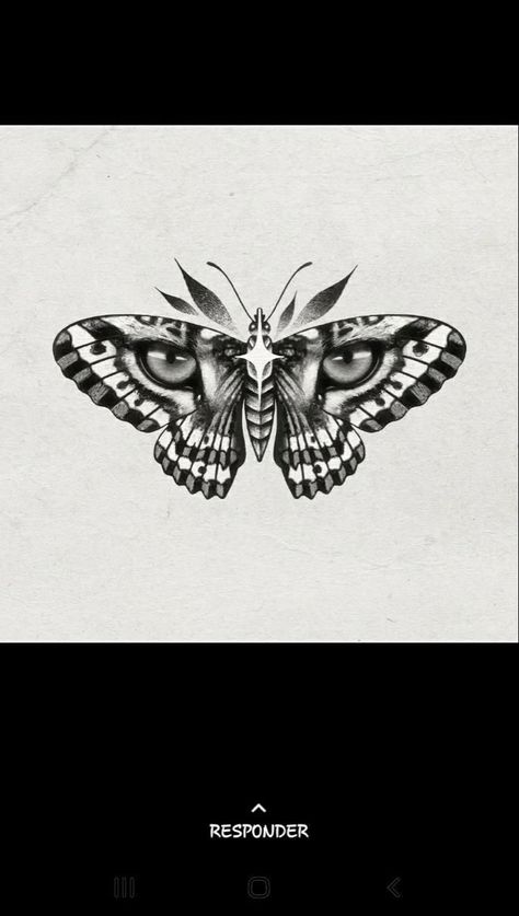 Neck Pieces Tattoo, Moth With Eyes Drawing, Baterfly Tattoos, Special Butterfly Tattoo, Wolf Butterfly Tattoo, Wolf And Butterfly Tattoo, Moth With Eyes Tattoo, Butterfly Tattoo With Eyes, Butterfly With Eyes Tattoo