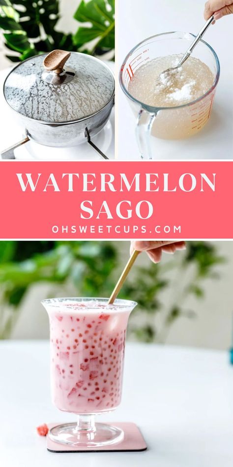 Watermelon Desserts, Sago Recipes, Tapioca Pearl, Watermelon Dessert, Mat Inspiration, Cooking Sweets, Summer Flavors, Cold Coffee Recipes, Family Snacks