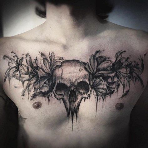 100 Nice Chest Tattoo Ideas | Cuded Skull Chest Tattoo Men, Chest Tattoo Clouds, Chest Tattoo Birds, Chest Tattoo Wolf, Chest Tattoo Flowers, Chest Tattoo Wings, Mandala Chest Tattoo, Tattoo Breast, Owl Tattoo Chest