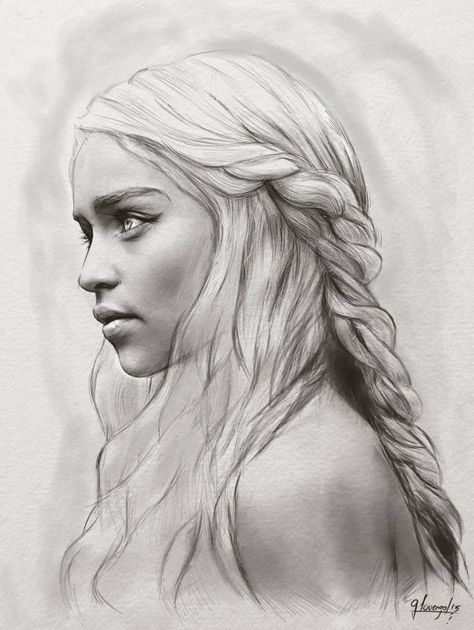 Daenerys Targaryen - Khaleesi by FrancisLugfran Daenerys Targaryen Drawing, Dessin Game Of Thrones, Daenerys Targaryen Art, Targaryen Art, Charcoal Sketch, Gra O Tron, Drawing Faces, Game Of Thrones Art, Celebrity Drawings