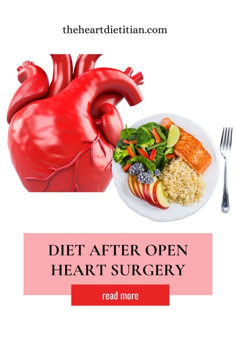 Recovering from open heart surgery is a journey that extends well beyond the confines of a hospital room. It’s a path that involves careful attention to your body’s needs, a significant part of which is nutrition. So, you may be wondering, should I go on a diet after open heart surgery?  Well, the food you consume does play a pivotal role in not only speeding up your recovery but also in fortifying your heart’s health against future complications. Learn how in this post! Recovering From Open Heart Surgery, Open Heart Surgery Diet Healthy Food, Post Heart Surgery Meals, Heart Healthy Meals After Bypass Surgery, Heart Surgery Diet, Bypass Surgery Diet, Heart Surgery Recovery, Heart Healthy Eating, Heart Diet