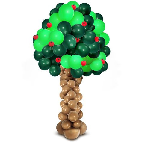 PRICES MAY VARY. What You Will Get: you will get a total of 465 pieces of large apple tree balloon decorations, including 200 pieces of 12 inch brown balloons, 100 dark green 12 inch latex balloons, 100 green 12 inch latex balloons, 30 green 5 inch balloons, 30 pieces of 10 inch red balloons, 2 rolls of adhesive dots, 1 set of fishing line, 1 pump, 1 set of brackets (needs to be assembled); These can help you make a more stable large balloon apple tree, but need to be assembled by yourself Ideal Apple Theme Parties, Brown Balloons, Tree Balloon, Tree Backdrop, Balloon Tree, School Decoration, Bingo Night, Decoration Birthday Party, Tree Theme