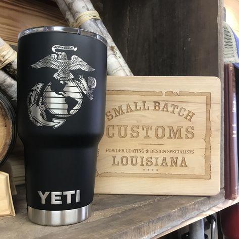 USMC Marine Corps Yeti Rambler Tumbler Usmc Tumbler Ideas, Marine Corps Tumbler, Custom Yeti Cup, Tumbler Business, Bulldog Drawing, Cricut Ornaments, Circuit Machine, Cricut Tumblers, Boot Camp Graduation