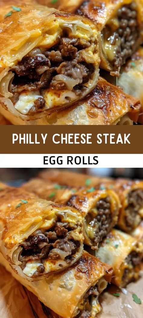 Philly Cheese Steak Egg Rolls Chicken Philly Cheesesteak Eggrolls, Philly Cheese Steak Roll Ups, Philly Cheese Steak Egg Rolls Ground Beef, Philly Egg Roll Recipes, Philly Steak Egg Rolls Recipe, Creative Egg Roll Recipes, Philly Cheese Steak Egg Rolls Recipes, Southern Egg Rolls, What To Make With Egg Roll Wrappers