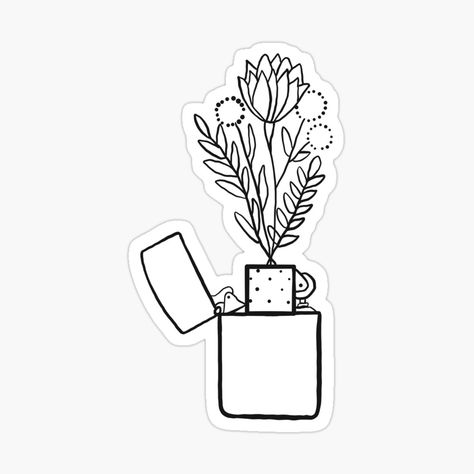 Get my art printed on awesome products. Support me at Redbubble #RBandME: https://www.redbubble.com/i/sticker/flowers-from-lighter-by-shoprose/69727851.EJUG5?asc=u Lighter Sticker, Cricket Lighter, Buy Flowers, Flower Lights, Transparent Stickers, Flower Tattoos, Flower Drawing, Ink Tattoo, Tattoos And Piercings