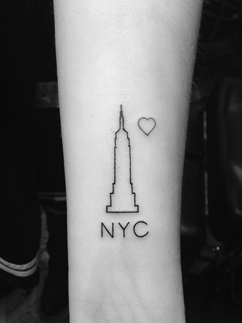 Kevin King, NYC Building Tattoo, State Tattoos, Tattoo T, Paris Tattoo, Typography Tattoo, New York Tattoo, Nyc Tattoo, City Tattoo, Delicate Tattoo