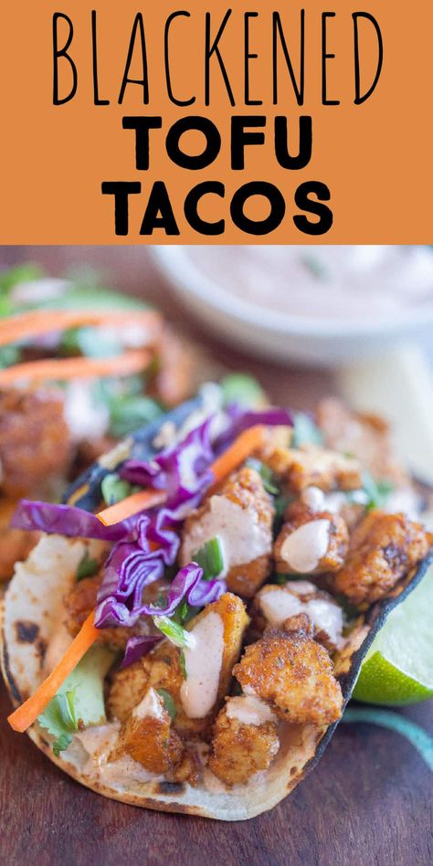 Chipotle Tofu Tacos, Bbq Tofu Tacos, Crispy Tofu Tacos, Low Cal Tofu Recipes, Plant Based Dinners, Mexican Tofu, Blackened Tofu, Easy Tofu Recipes, Tacos Vegan