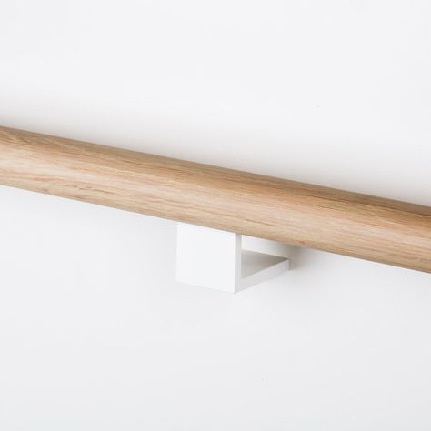 Stair Handrail Brackets, Wall Mounted Handrail, Wood Handrail, Handrail Design, Staircase Handrail, Wall Railing, Steel Handrail, Wood Railing, Staircase Wall