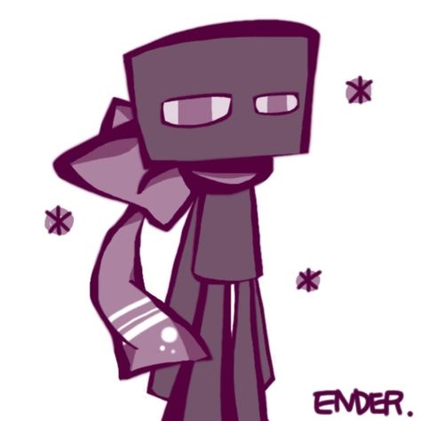 Enderman? Fo' ME? Why, I accept you! Enderman Fanart Cute, Enderman Pfp, Enderman Fanart Human, Enderman Fanart, Minecraft Enderman, Kitty Icon, Minecraft Fanart, Minecraft Drawings, Minecraft Mobs