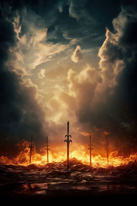 Fire Medieval outdoors smoke sky.  | premium image by rawpixel.com / north Fire In Desert, Fire Image Background, Fire Background Aesthetic, Battlefield Aesthetic, Battlefield Painting, City On Fire, Bg Poster, Dark Rise, Background Fire