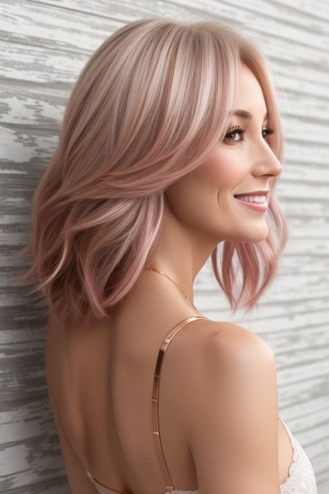 hair color ideas for brunettes Pink Hair For Blondes, Light Rose Gold Hair Blonde, Pink Balayage Blonde, Pink Blonde Balayage, Violet Blonde Hair, Rose Gold Hair Blonde, Blond Rose, Light Pink Hair, Pink Blonde Hair