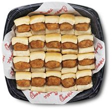 Didn't think about chicken mini's! Might be better since it's an early shower Breakfast Catering, Chicken Minis, Dinner Chicken, Party Food Platters, Party Trays, Catering Menu, Christmas Breakfast, Company Meals, Chick Fil A