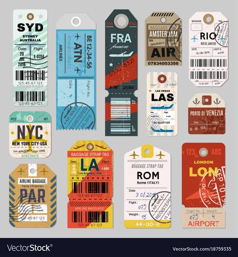 Luggage Tag Designs, Vintage Luggage Tags, Baggage Tag, Ticket Design, Baggage Tags, Luggage Labels, 카드 디자인, Final Destination, Vintage Luggage