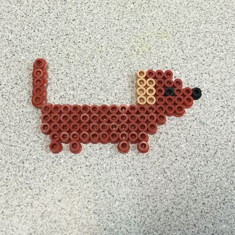 Made this based on my Shelby!  Dachshund Hama beads Dachshund Perler Bead Patterns, Dog Melty Beads, Puppy Perler Beads, Fuse Bead Animals, Simple Perler Bead Patterns Ideas, Hama Beads Patterns Animals, Cute Fuse Beads Ideas, Perler Bead Animals, Cute Hama Bead Ideas