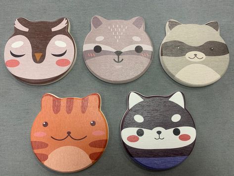 Customized cute diatomaceous earth cup coaster, it's lovely animal design. Round 10cm, do you have interested in it? Contact me right now, email: sofia@peakonboard.com Civet Cat, Circle Coasters, Alaskan Dog, Cute Coasters, Diatomaceous Earth, Cup Coaster, Woodland Theme, Wooden Coasters, Air Dry Clay