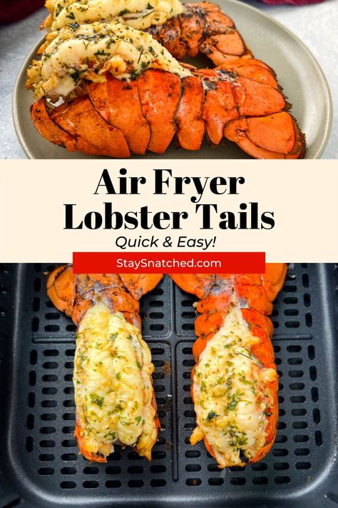 Air Fryer Lobster Tails, Air Fryer Lobster, Easy Lobster Tail Recipe, Cooking Frozen Lobster Tails, Fried Lobster Tail, Fried Lobster, Fried Recipes, Lobster Recipes Tail, Lobster Tail