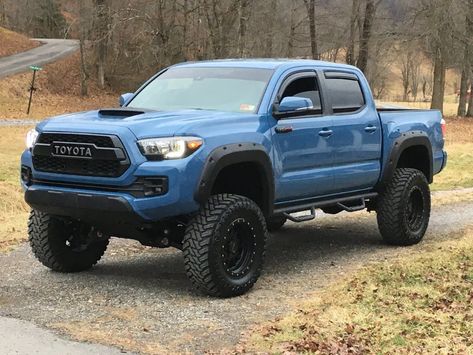 Custom Toyota Tacoma, Blue Tacoma, Toyota Tacoma 4x4, Tacoma 4x4, 2017 Toyota Tacoma, Toyota Tacoma Sr5, Tacoma Truck, Future Trucks, Armored Truck